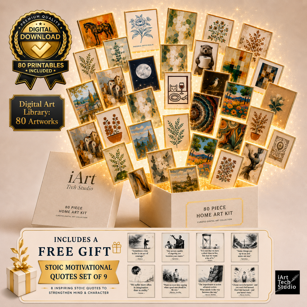 80 Printable Wall Art Bundle | Digital Download Home Decor Kit Collection