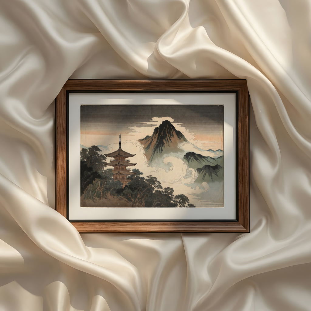 Vintage Antique Japanese Horizontal Cultural Illustration Printable Wall Art Set of 9 | Classic Japanese Inspired Horizontal Gallery Wall Prints Bundle for Elegant Living Room and Bedroom Instant Download