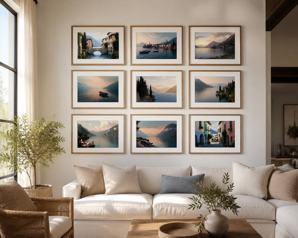 Italian Coastal Wall Art Set of 9, Horizontal Landscape Prints Bundle, Mediterranean Gallery Wall Art Set, Large Printable Photography Decor, Instant Download