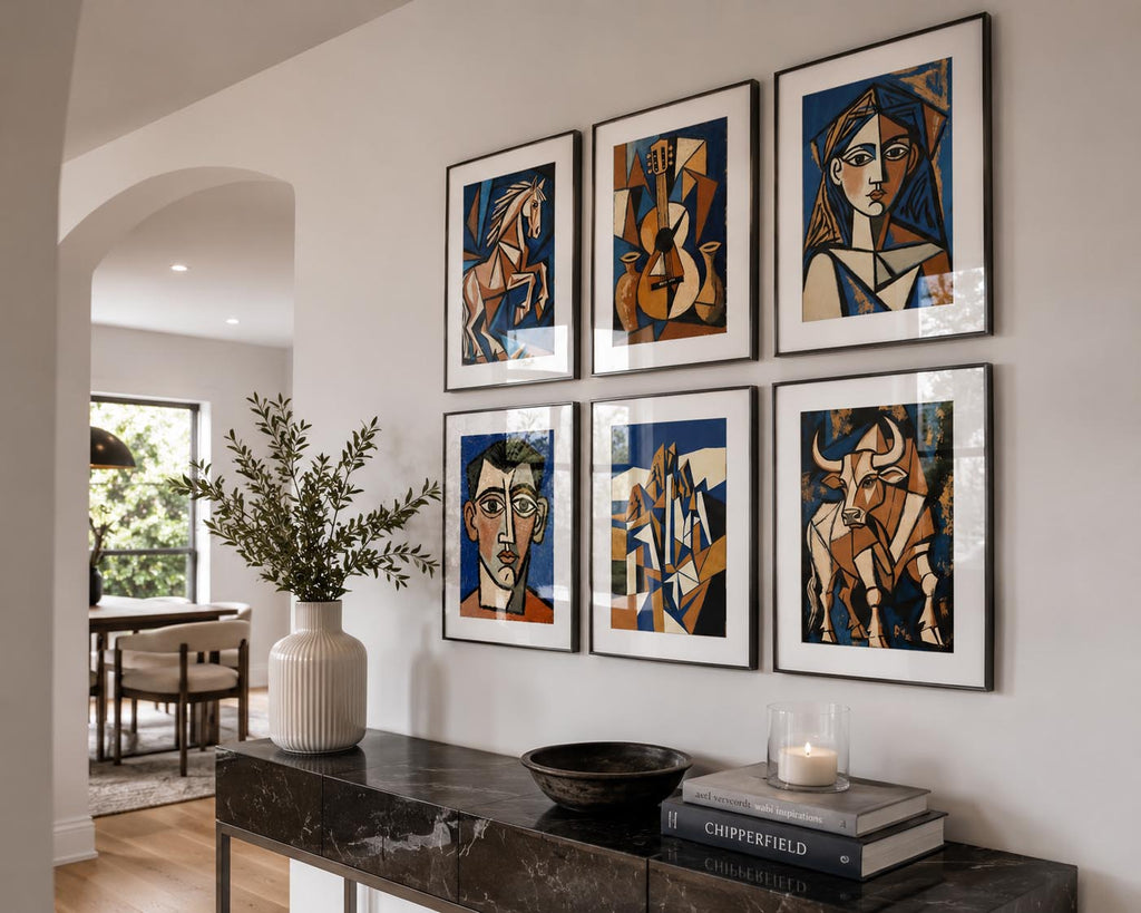 Terracotta Earthy Warm Abstract Neutral Picasso Inspired Printable Wall Art Set of 9 | Artistic Abstract Gallery Wall Prints Bundle for Modern Living Room and Bedroom Instant Download