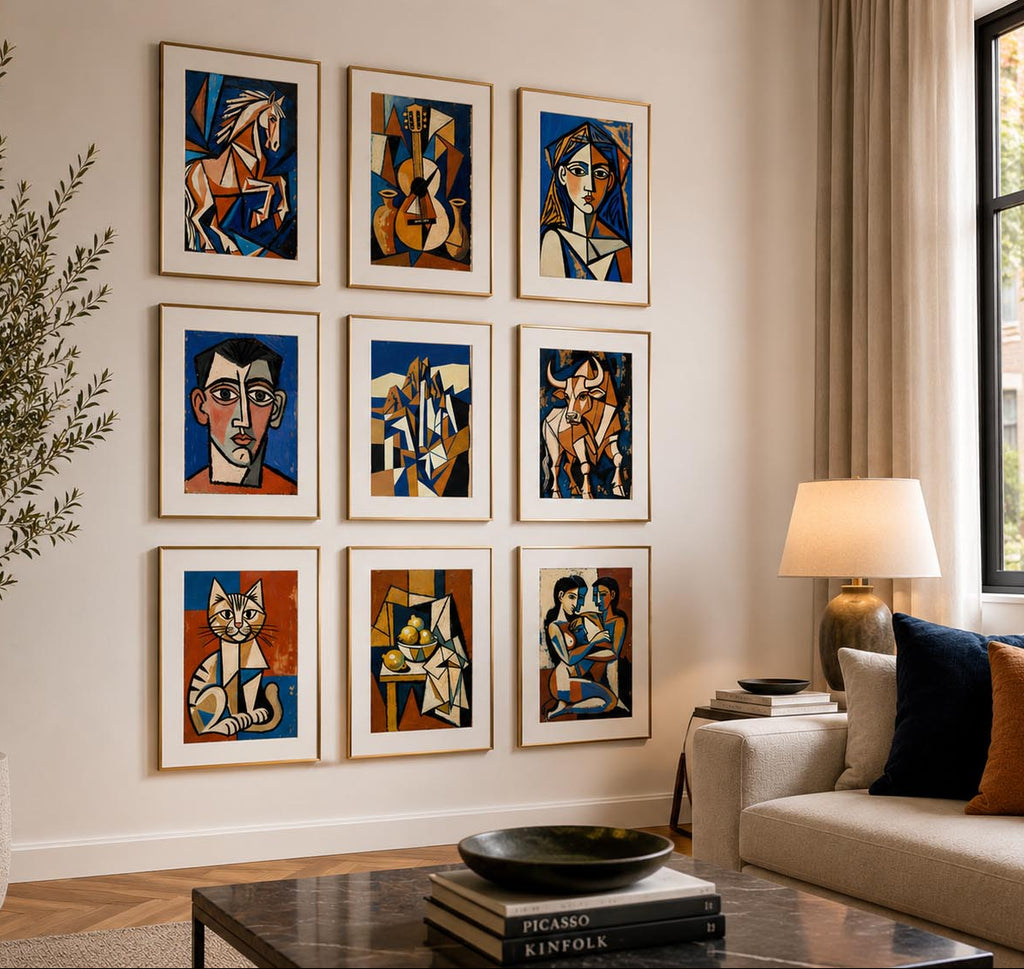 Terracotta Earthy Warm Abstract Neutral Picasso Inspired Printable Wall Art Set of 9 | Artistic Abstract Gallery Wall Prints Bundle for Modern Living Room and Bedroom Instant Download