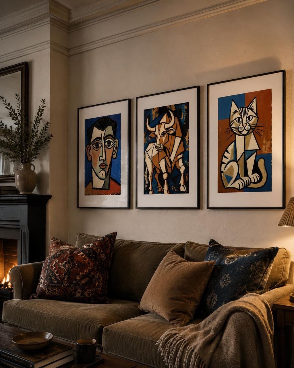Terracotta Earthy Warm Abstract Neutral Picasso Inspired Printable Wall Art Set of 9 | Artistic Abstract Gallery Wall Prints Bundle for Modern Living Room and Bedroom Instant Download