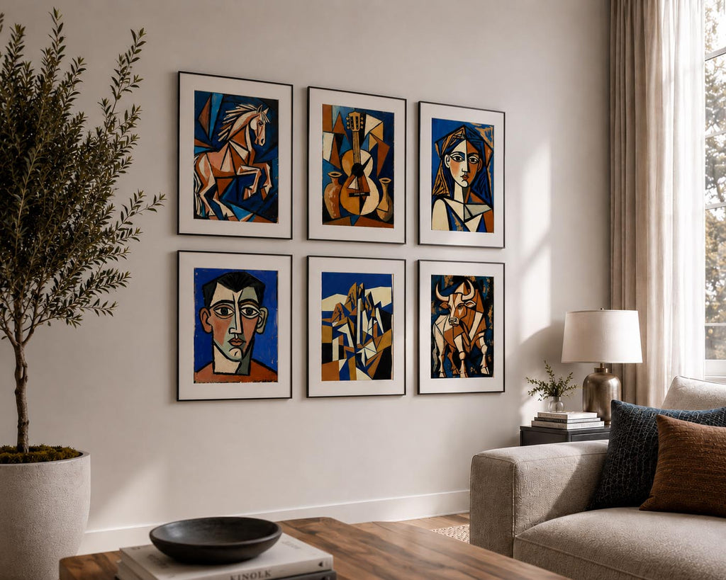 Terracotta Earthy Warm Abstract Neutral Picasso Inspired Printable Wall Art Set of 9 | Artistic Abstract Gallery Wall Prints Bundle for Modern Living Room and Bedroom Instant Download
