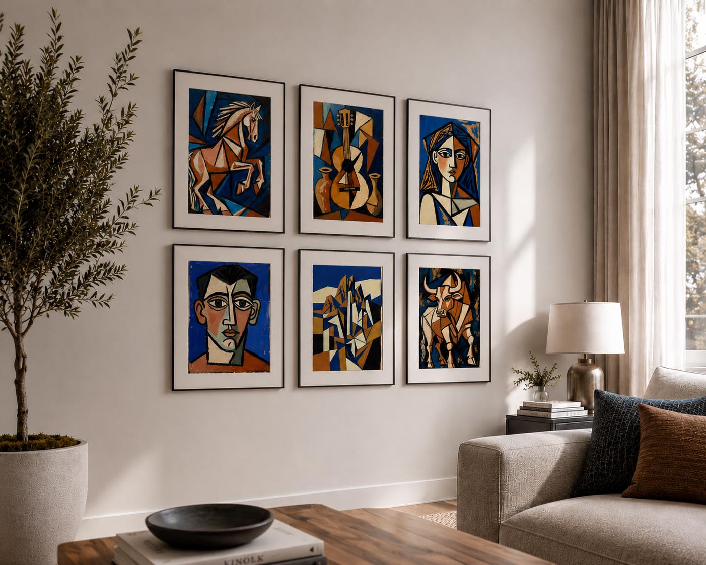 Terracotta Earthy Warm Abstract Neutral Picasso Inspired Printable Wall Art Set of 9 | Artistic Abstract Gallery Wall Prints Bundle for Modern Living Room and Bedroom Instant Download