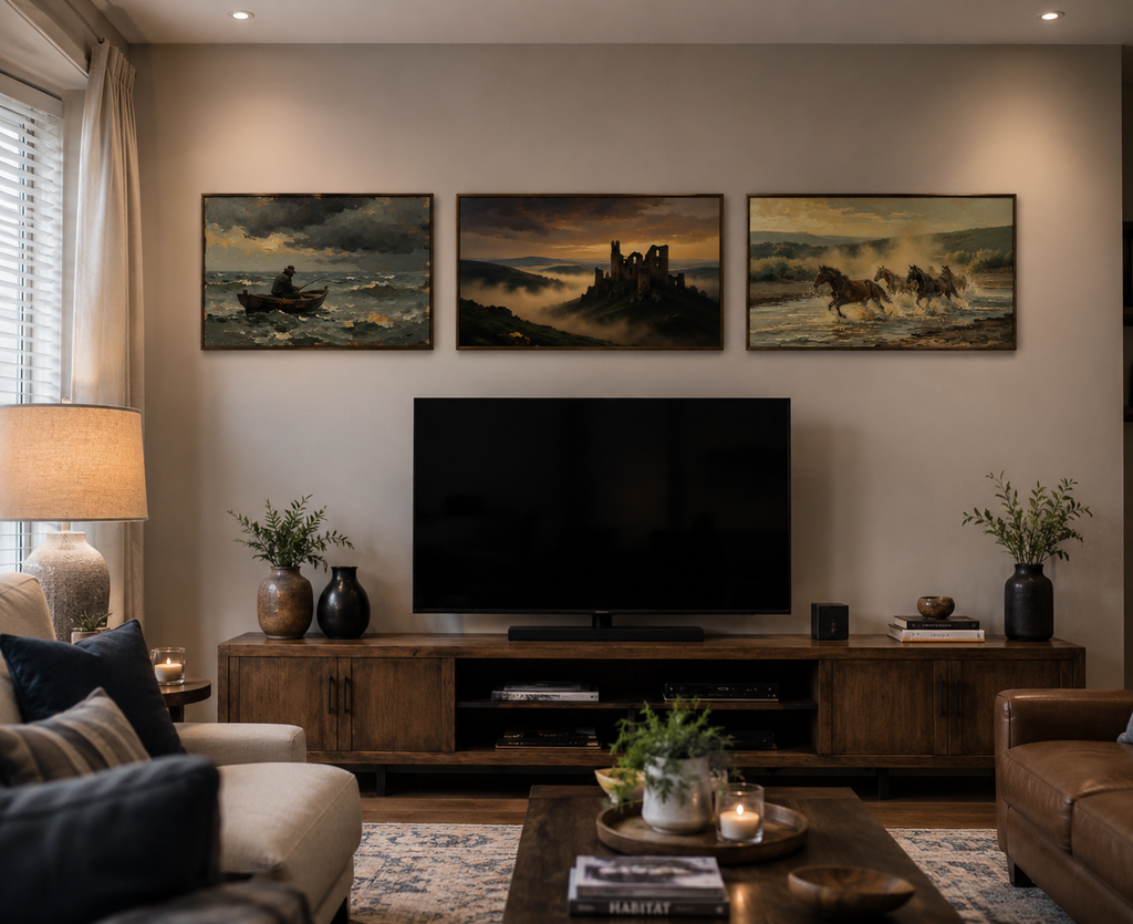 Vintage European Oil Painting Wall Art Printables | Set of 9 Eclectic Gallery Wall Decor | Antique French Cottage Home Decor Bundle