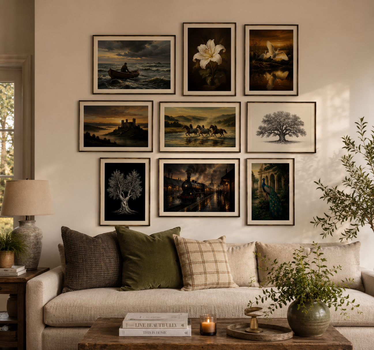 Vintage European Oil Painting Wall Art Printables | Set of 9 Eclectic Gallery Wall Decor | Antique French Cottage Home Decor Bundle