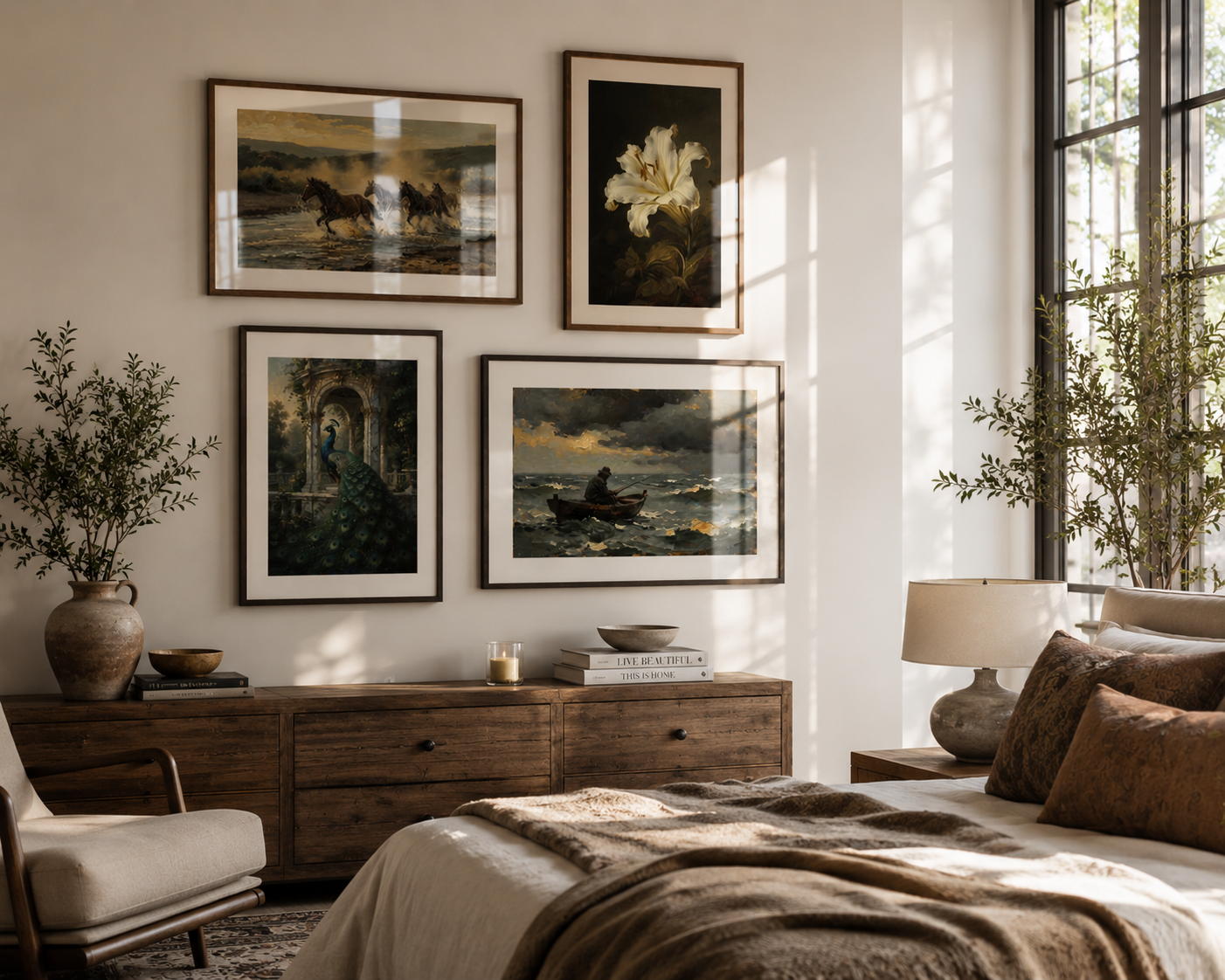 Vintage European Oil Painting Wall Art Printables | Set of 9 Eclectic Gallery Wall Decor | Antique French Cottage Home Decor Bundle