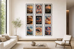America 250th Anniversary Wall Art Kit Set of 9 | Memorial Day July 4th Patriotic Bundle | 1776-2026 Entryway Classroom Office
