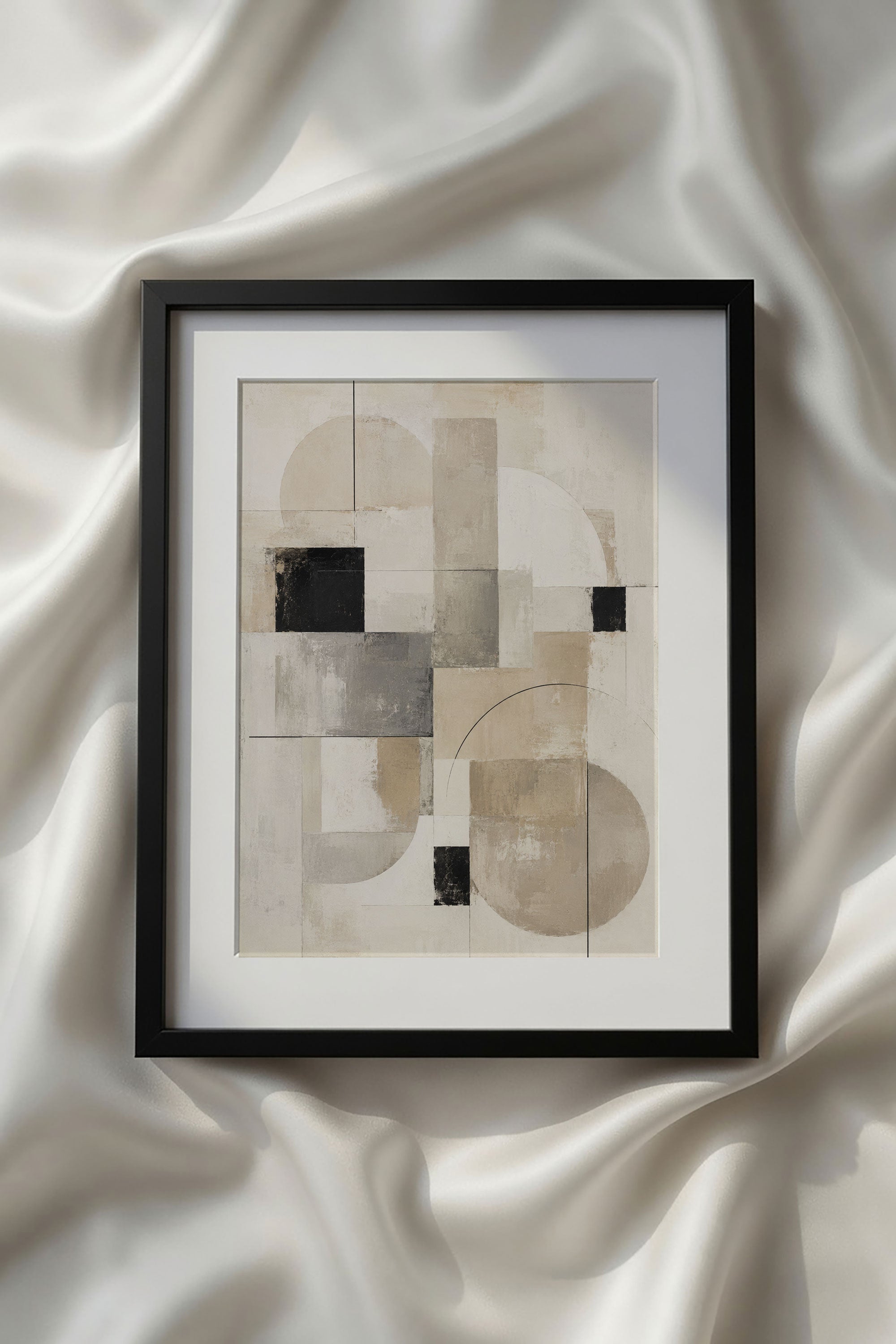 Abstract Beige Black White Neutral Printable Wall Art Kit Set of 9 | Neutral Tones Abstract Gallery Wall Bundle