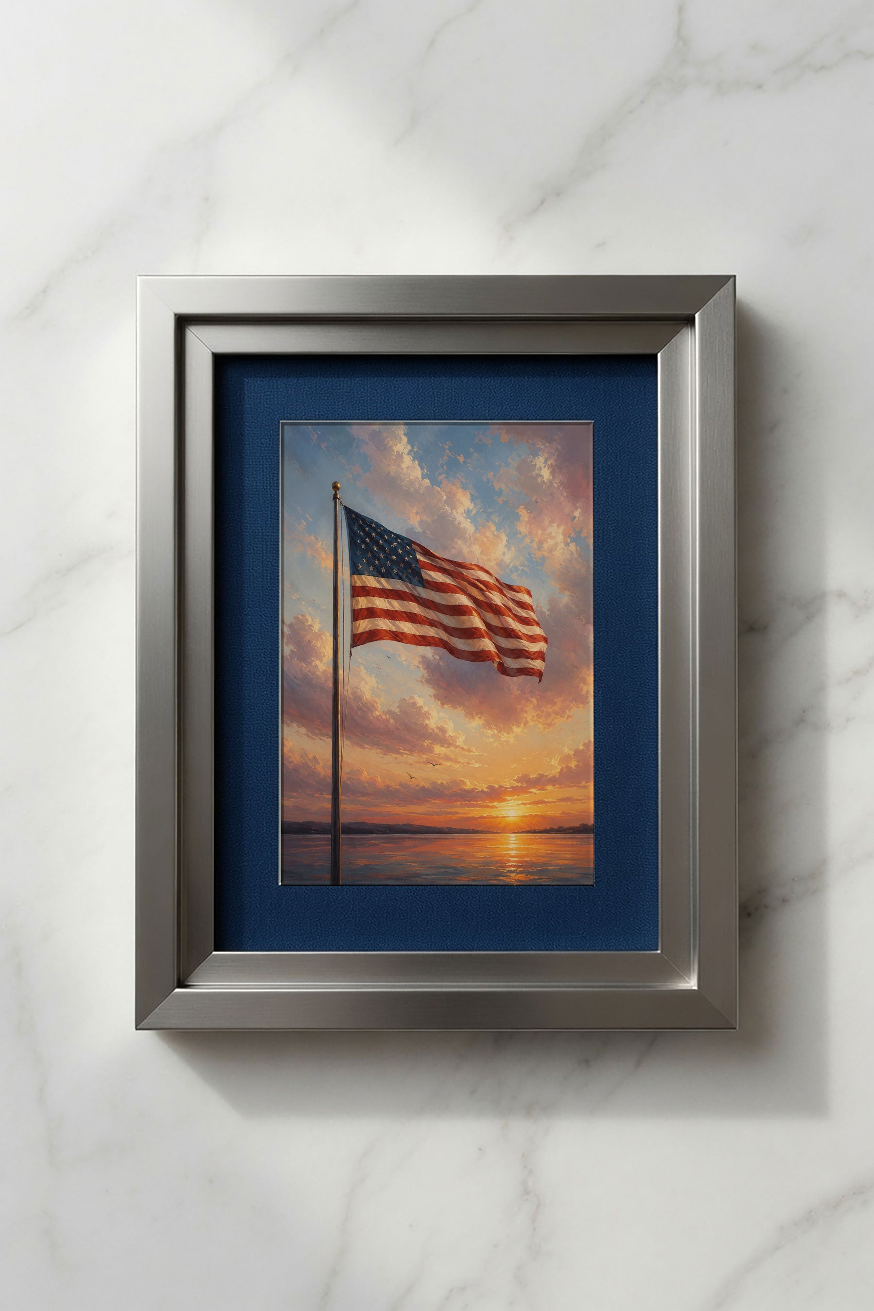 America 250th Anniversary Wall Art Kit Set of 9 | Memorial Day July 4th Patriotic Bundle | 1776-2026 Entryway Classroom Office