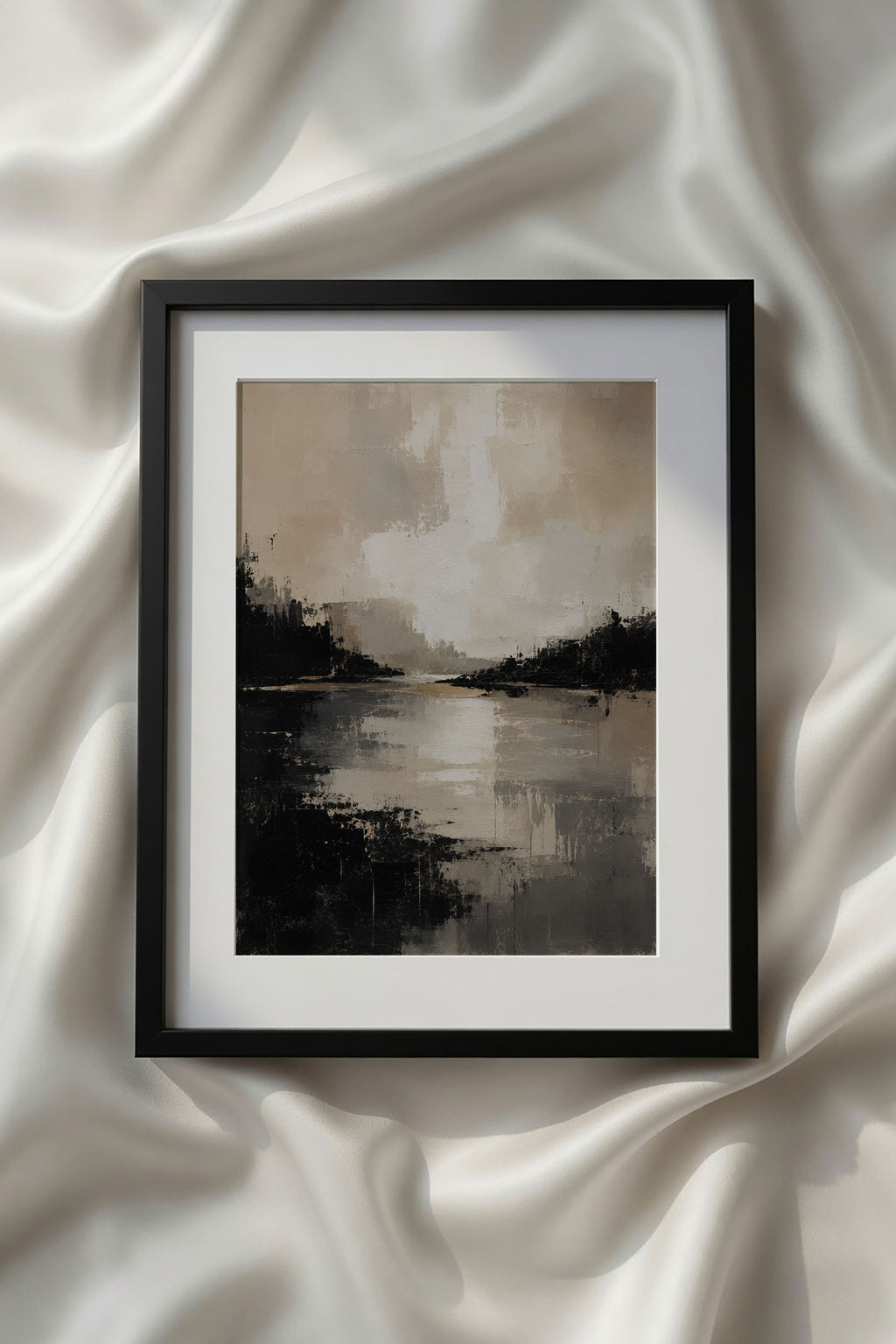 Abstract Beige Black White Neutral Printable Wall Art Kit Set of 9 | Neutral Tones Abstract Gallery Wall Bundle