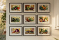 Kitchen Printable Watercolor Food Wall Art Kit Set of 9 | Kitchen Wall Decor Bundle