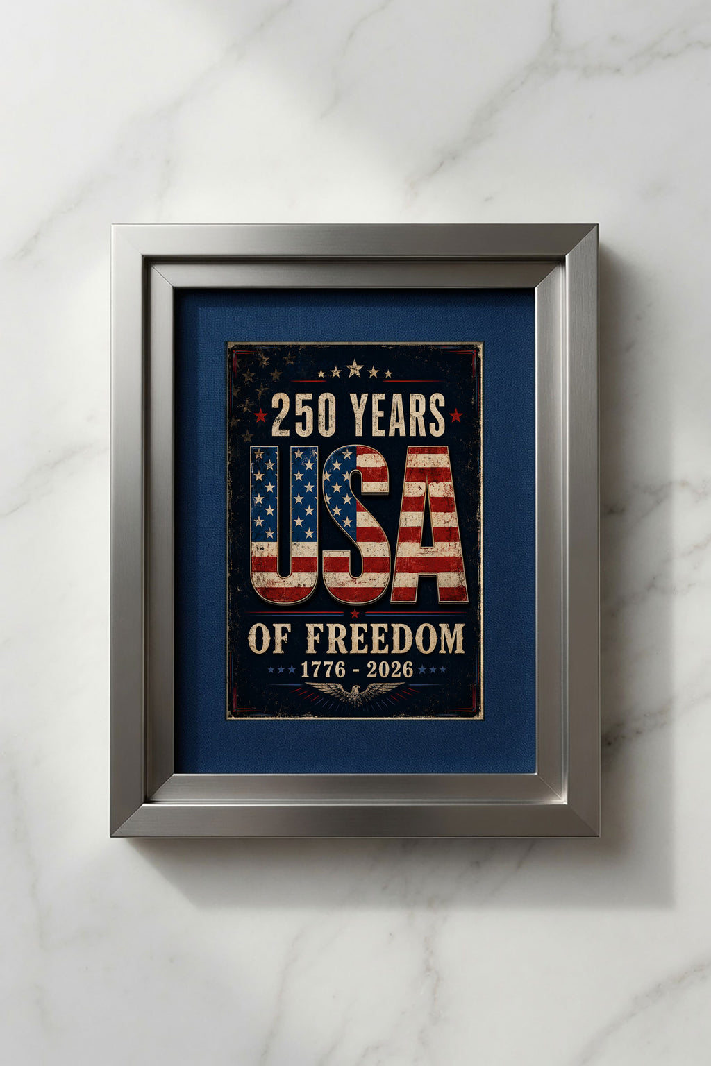 America 250th Anniversary Wall Art Kit Set of 9 | Memorial Day July 4th Patriotic Bundle | 1776-2026 Entryway Classroom Office