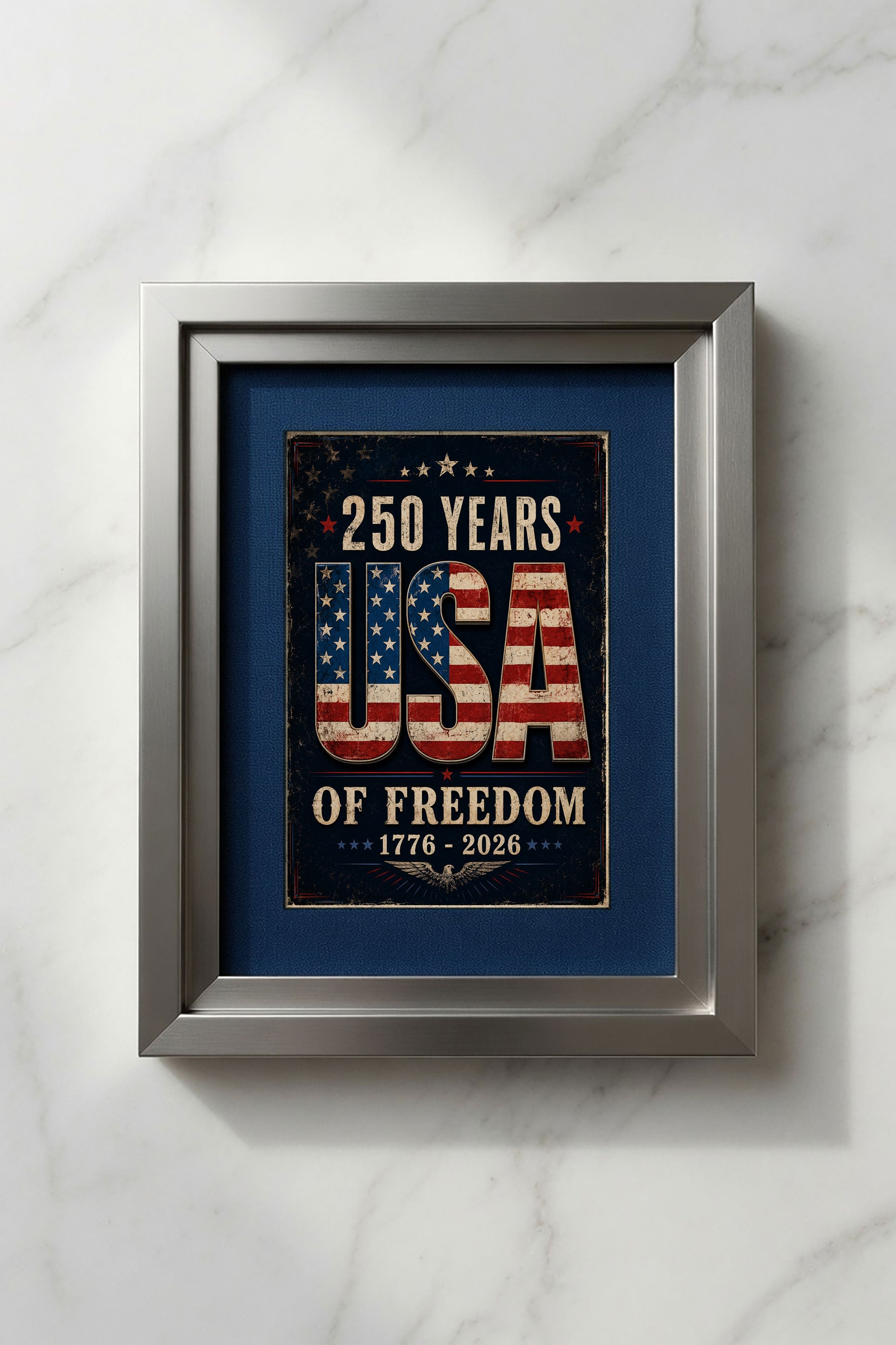 America 250th Anniversary Wall Art Kit Set of 9 | Memorial Day July 4th Patriotic Bundle | 1776-2026 Entryway Classroom Office