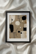 Abstract Beige Black White Neutral Printable Wall Art Kit Set of 9 | Neutral Tones Abstract Gallery Wall Bundle