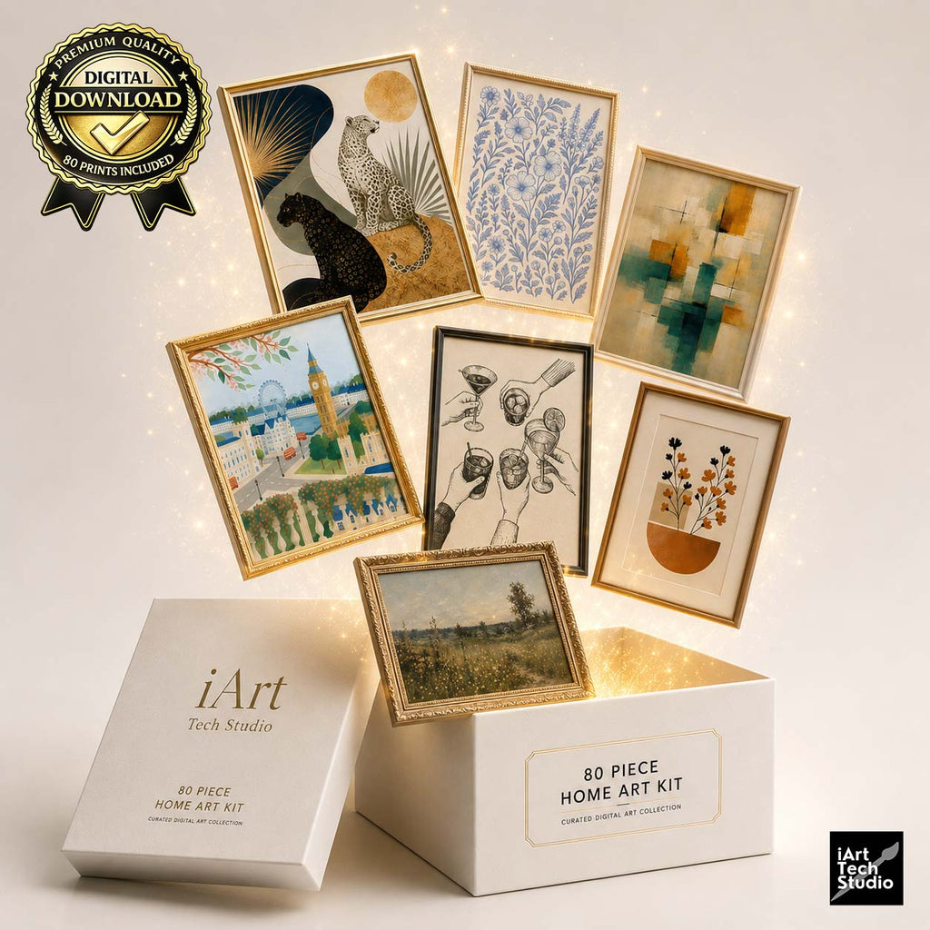 80 Printable Wall Art Bundle | Digital Download Home Decor Kit Collection