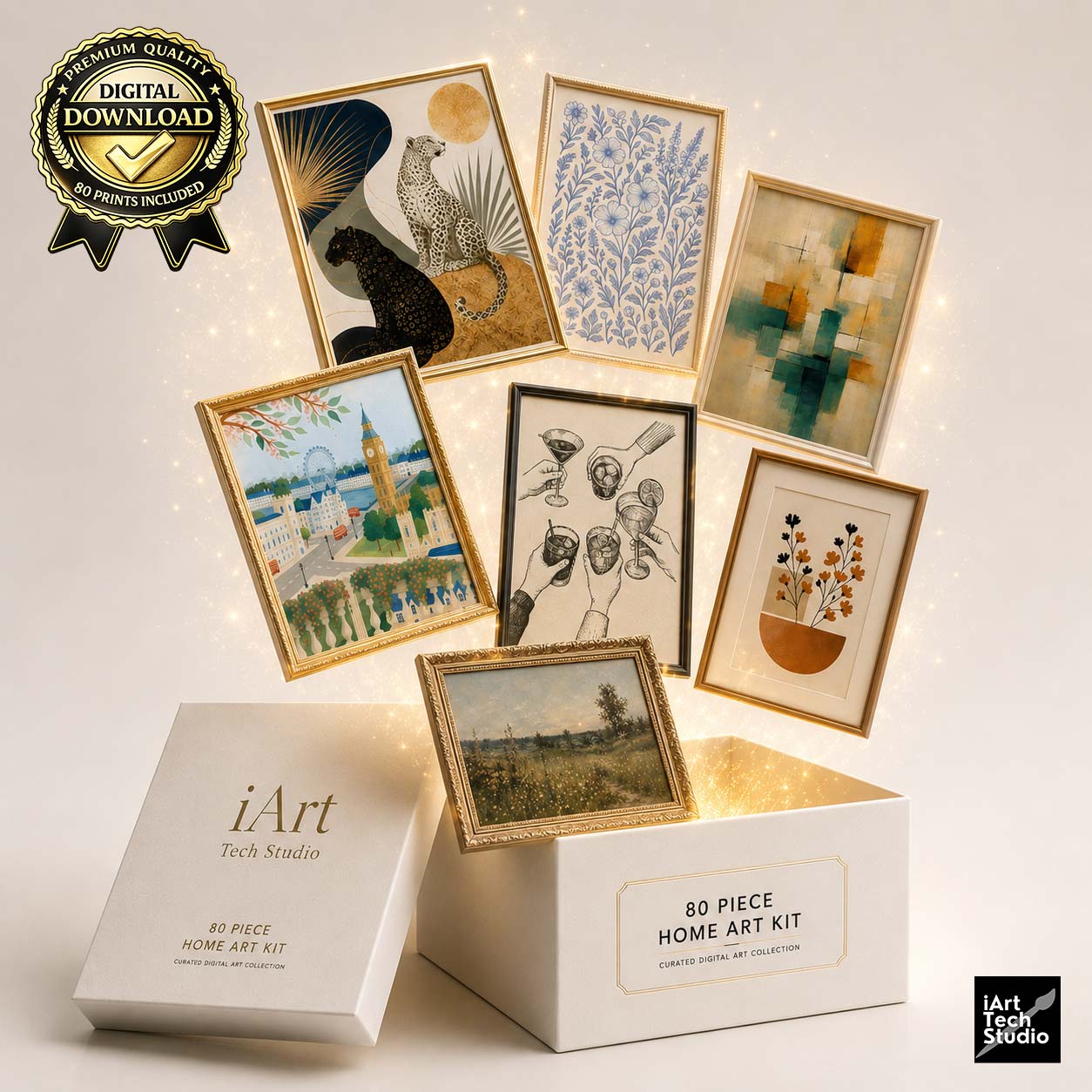 80 Printable Wall Art Bundle | Digital Download Home Decor Kit Collection